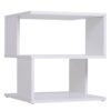 Best Side Table Square Coffee Table Modern End Table with 2 Tier Storage Shelves for Living Room, Bedroom, White - Image 11