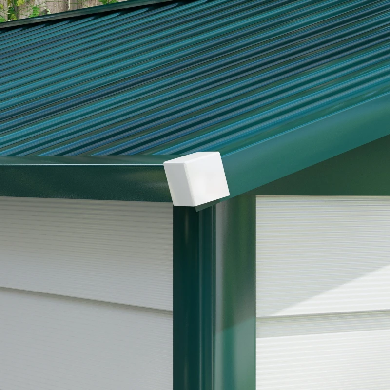 Best 9x 6FT Metal Outdoor Garden Shed, Galvanised Tool Storage Shed w/ Sloped Roof, Lockable Door for Patio Lawn, Green - Image 8