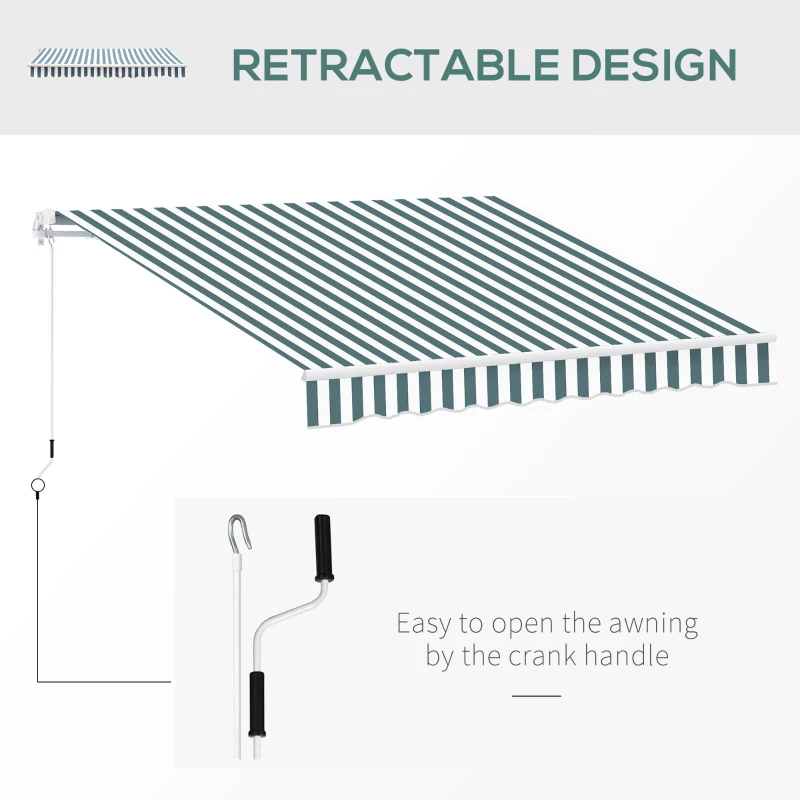 Best Retractable Awning, 2.5x2 m-Dark Green/White - Image 5