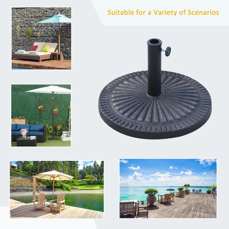 Best 14kg Garden Parasol Base, Round Resin Sun Umbrella Base, Outdoor Umbrella Stand for 38mm or 48mm Outdoor Umbrella Poles, Bronze Tone - Image 4