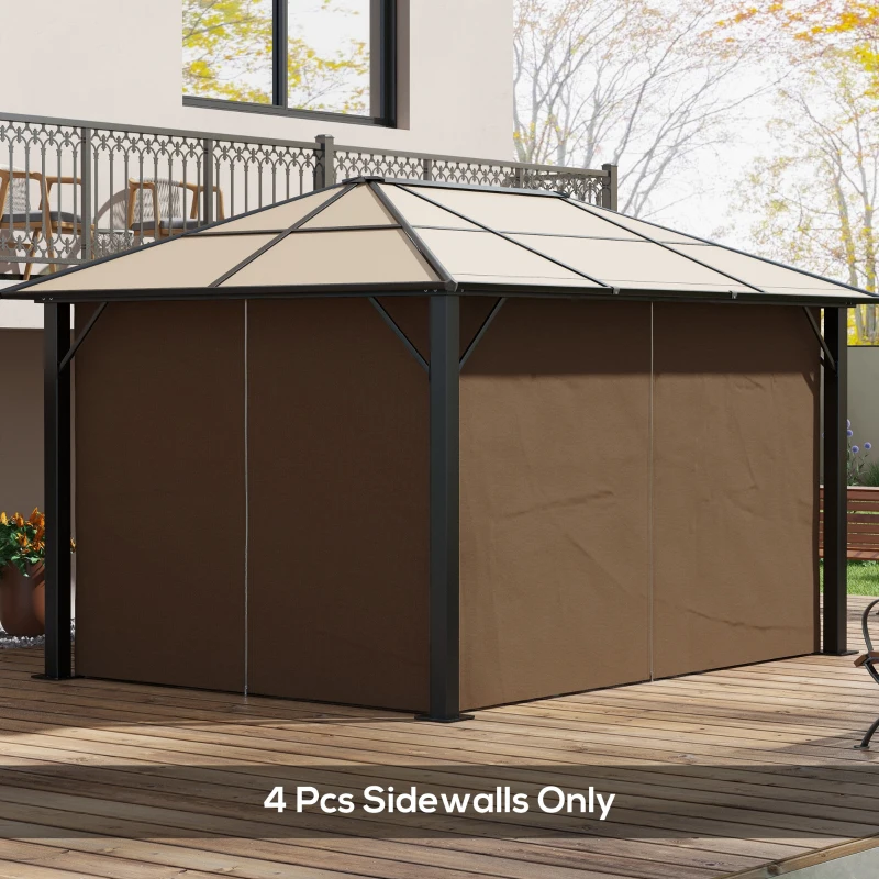 Best Set of Four 3 x 4m Gazebo Replacement Walls - Dark Brown - Image 2