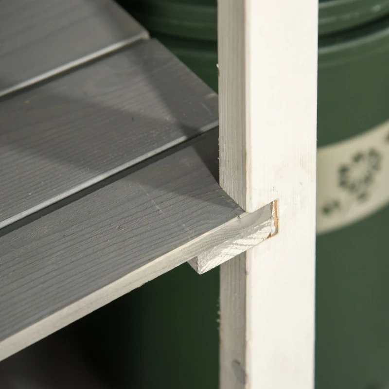 Best Wooden Small Shed, Garden Storage Shed with Shelves and Bolt Latch, 75L x 56W x115H cm, Grey - Image 7