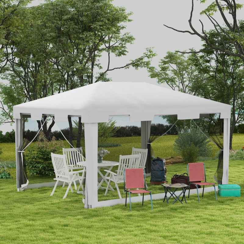 Best 4 x 3 m Party Tent Wedding Gazebo Outdoor Waterproof PE Canopy Shade with Panel - Image 10