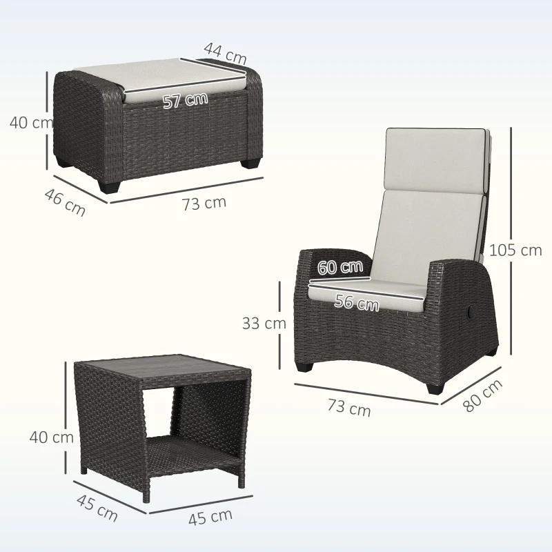 Best 5-Piece Rattan Garden Furniture Set with Cushions - Brown - Image 3