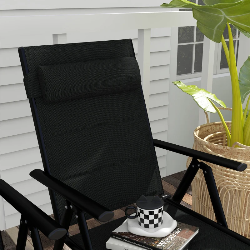 Best Set of Two Padded Garden Chairs - Black - Image 8