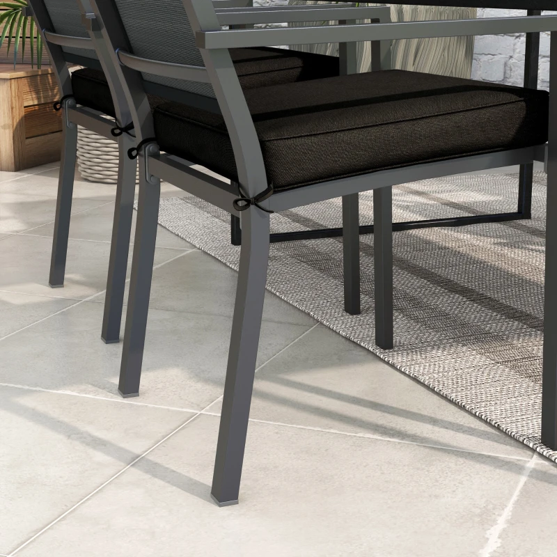 Best 4-Piece Seat Cushions Pillow Replacement, Patio Chair Cushions Set with Ties for Indoor Outdoor, Black - Image 7