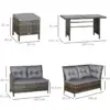 Best 8 Seater Patio wicker Sofa Set ,Outdoor Couch with Table & Cushions, Grey - Image 3