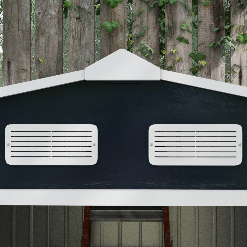 Best 9 x 6ft Metal Garden Shed, Outdoor Storage Tool House with Ventilation Slots, Foundation Kit and Lockable Double Doors, Dark Grey - Image 10