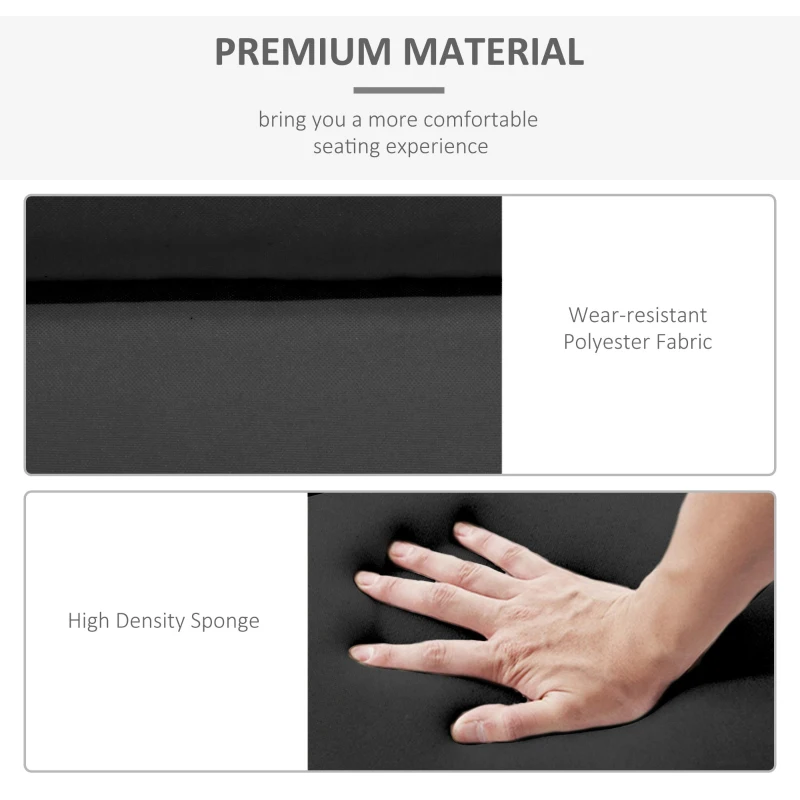 Best Set of 2 Sun Lounger Cushions, Replacement Cushions for Rattan Furniture with Ties, 196 x 55 cm, Black - Image 5