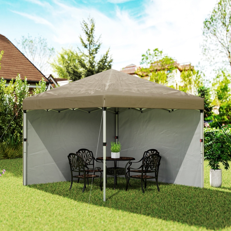 Best 3 x 3 (M) Pop Up Gazebo, UPF 30+ with 2 Sidewalls, Leg Weight Bags and Wheeled Bag, Height Adjustable Party Tent Event Shelter for Garden, Patio, Khaki - Image 10