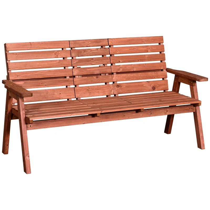 Best Fir Wood Convertible 2 to 3 Seater Outdoor Garden Bench Wood Tone