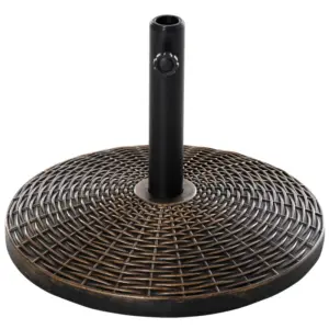 Best 25 kg Plastic and Cement Rattan Pattern Parasol Base - Antique Bronze