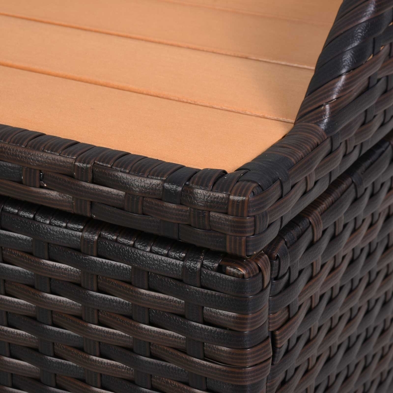 Best 130 L Rattan Garden Storage Box, with Seat - Mixed Brown - Image 9