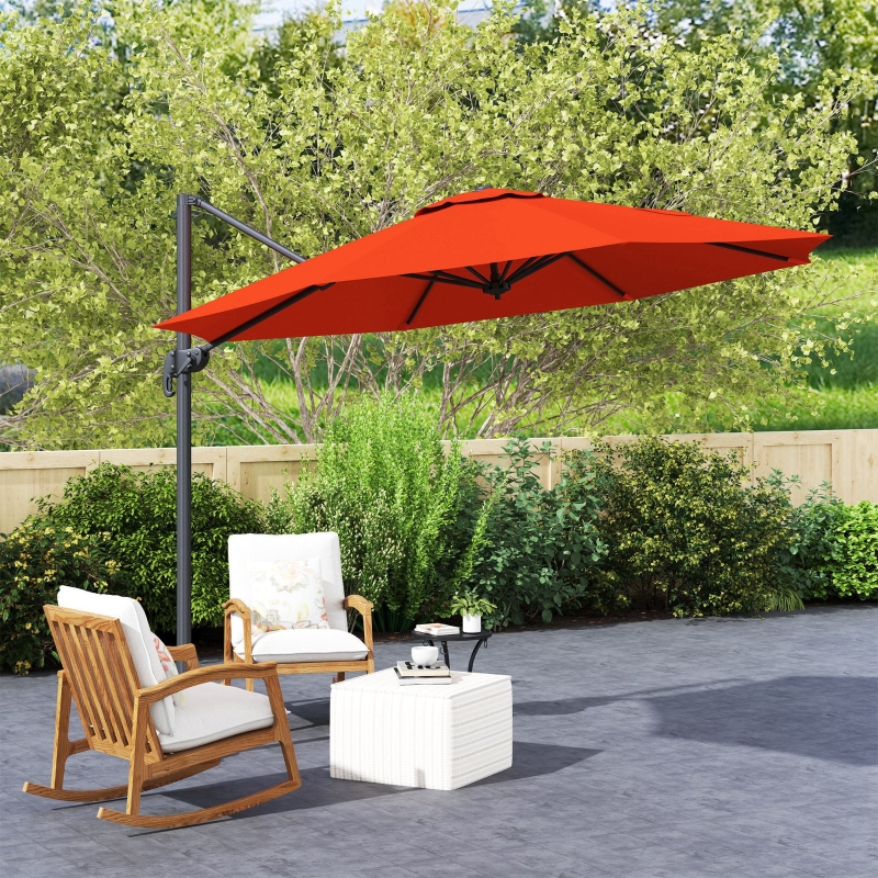 Best Five-Position Overhanging Parasol - Orange - Image 9