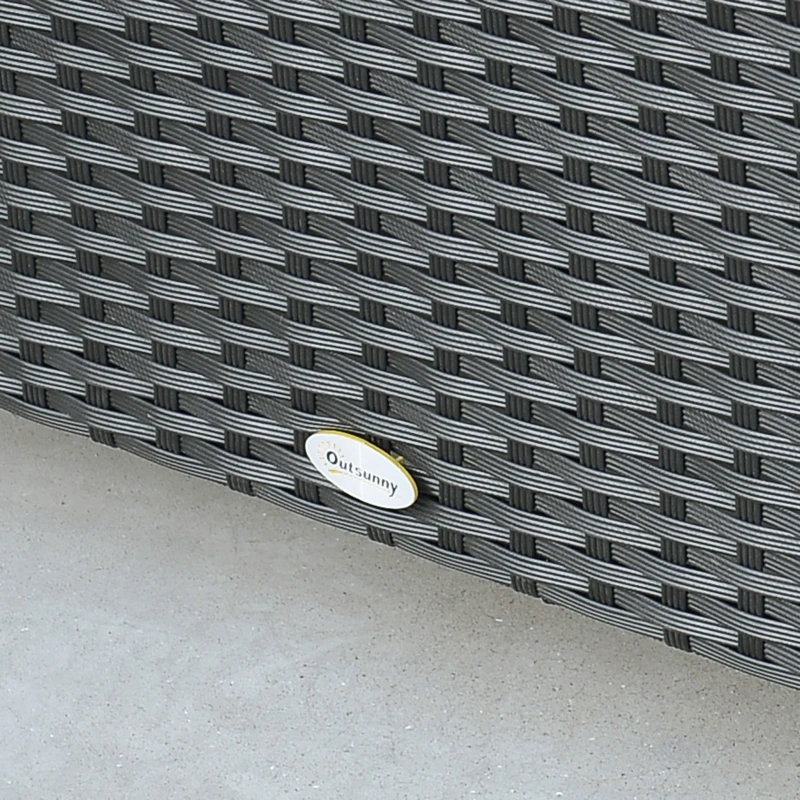 Best PE Rattan Coffee Table, Rectangular Outdoor Coffee Table with Tempered Glass Top, 70 KG Capacity for Garden, Balcony, Terrace, Patio, Black - Image 8