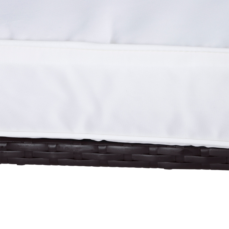 Best Rattan Bistro Set, 3 Pieces Wicker Garden Furniture Set with Rocking Chairs and Round Glass Top Coffee Table, Small Balcony Furniture with Cushions for Outdoor, Porch, Brown - Image 9