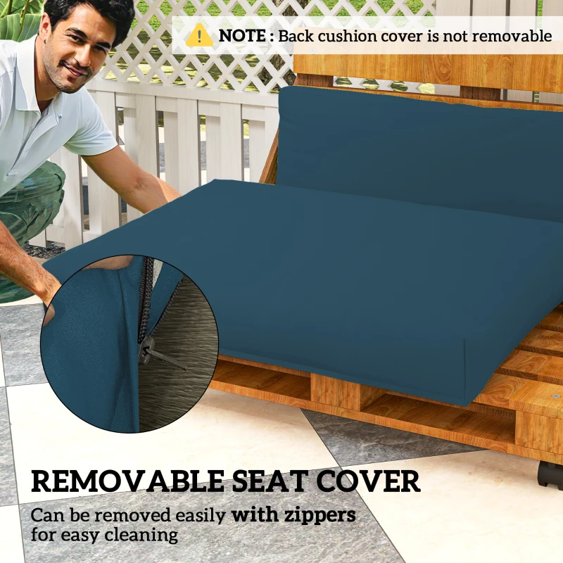 Best 2 Seater Pallet Furniture Cushions Pallet Cushions, UPF20+ 220gsm Fabric, 20 cm Thick Outdoor Seat Pads, Navy Blue - Image 6