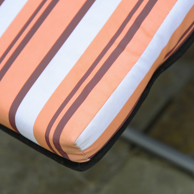 Best Reclining Garden Chair Set of 2, 5-Level Adjustable Zero Gravity Chairs with Cushions, Folding Sun Lounger Garden Recliner Chairs with Armrests for Outdoor, Patio, Orange Stripe - Image 9