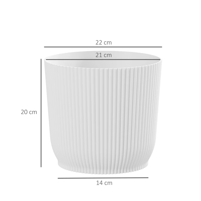 Best Set of Three Ф22cm Planters - White - Image 3