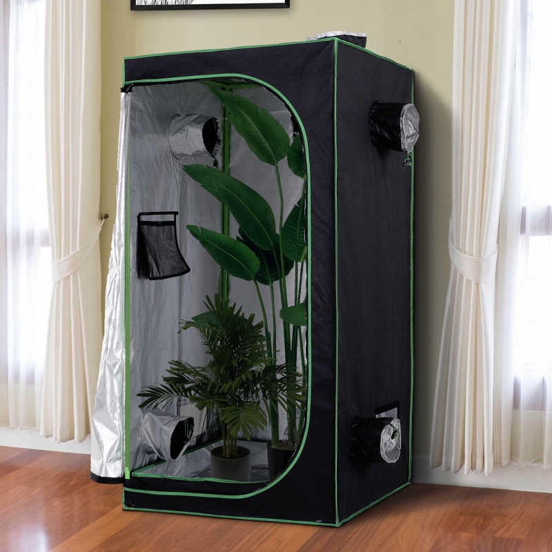 Best Grow Tent Reflective Mylar Hydroponic with Adjustable Vents and Floor Tray for Indoor Plant Growing, 80 x 80 x 160 cm (31.5" x 31.5" x 63") - Image 10