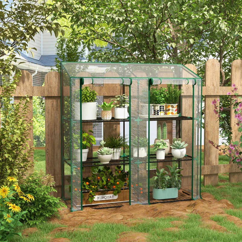 Best 46 x 143cm Mini Lean-To Greenhouse, with Three Inner Shelves - Image 2