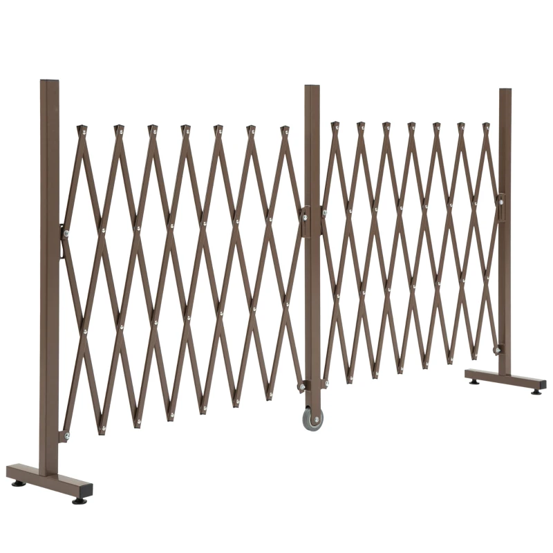 Best Expanding Trellis Fence Freestanding Movable Fence Foldable Garden Screen Panel Aluminium, 405cm x 103.5cm, Dark Brown