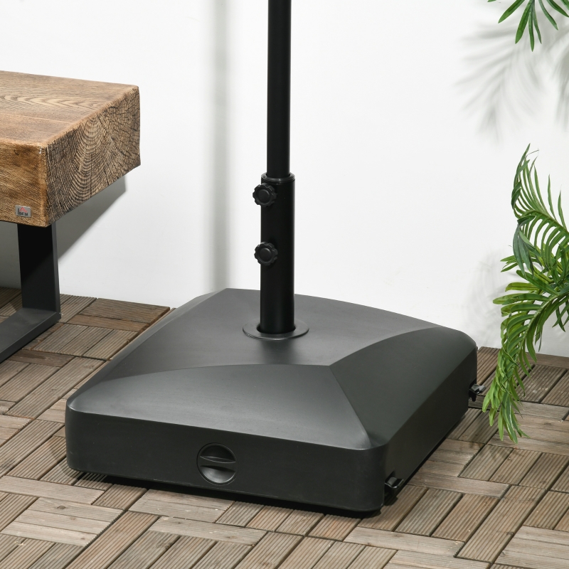 Best Garden Parasol Base Holder, 43kg Water or 60kg Sand Filled, Outdoor Market Umbrella Stand Weight with Wheels and Brakes, Black - Image 10