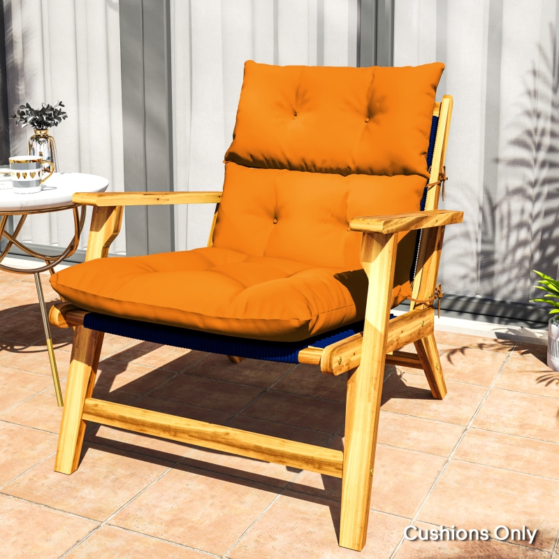 Best 115 x 56cm Rocking Chair Padded Seat Cushion - Orange - Image 10