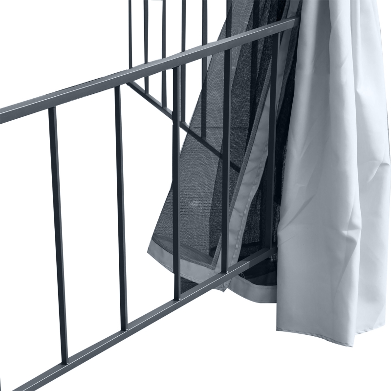 Best 3 x 3(m) Hexagon Gazebo Patio Canopy Party Tent Outdoor Garden Shelter w/ 2 Tier Roof & Side Panel - Grey - Image 10