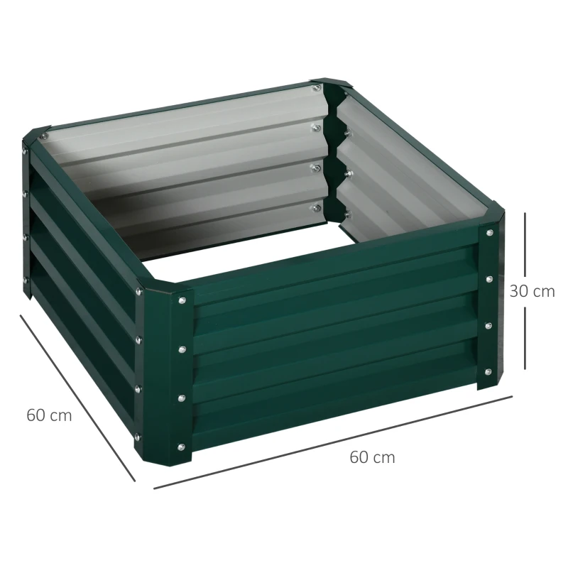Best Set of Two 60 x 60cm Steel Planter Boxes - Green - Image 3