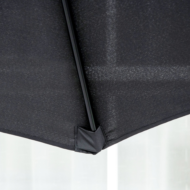 Best 3(m) Tilting Parasol Garden Umbrellas, Outdoor Sun Shade with 8 Ribs, Tilt and Crank Handle for Balcony, Bench, Garden, Black - Image 9