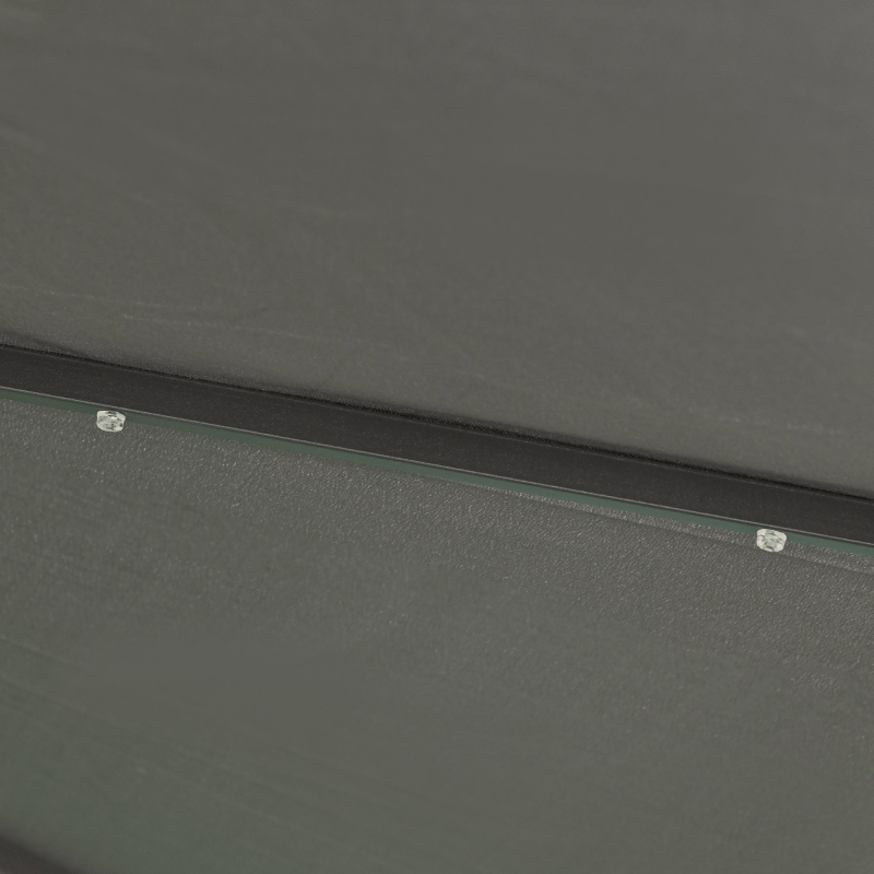 Best Φ2.7m Garden 24 LED Light Parasol Solar Outdoor Tilt Sun Umbrella Patio Club Party Event Manual Sun Shade w/ Hand Crank and 8 Ribs, Grey - Image 11