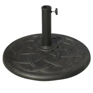 Best 19KG Resin Umbrella Base Garden Parasol Base Stand Round Sun Shade Holder Suitable For Pole Between Φ38mm to Φ48mm