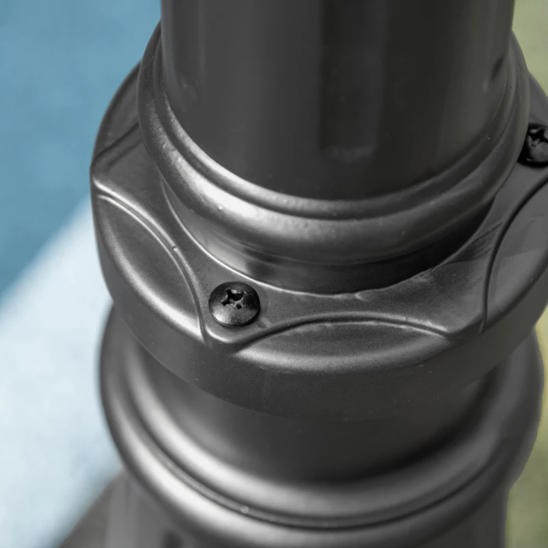 Best 2.4 m Garden Lamp Post Light, LED Solar Powered Patio Path Lighting Lamp with Aluminium Frame, PIR Motion Sensor for Lawn, Pathway, Driveway, Black - Image 8