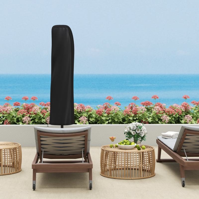 Best 3(m) Garden Cantilever Parasol with Cover and Wind Protection Strap, Round Overhanging Umbrella with Crank Handle and Tilt, Banana Patio Umbrella for Outdoor Sun Shade, UPF50+, Green - Image 9