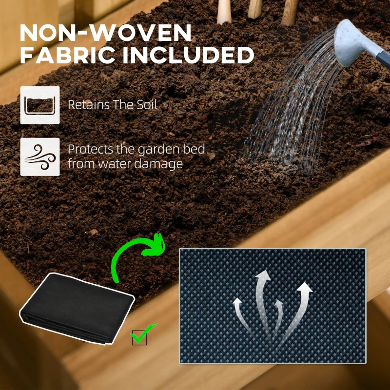 Best Wall-mounted Wooden Garden Planters with Trellis, Drainage Holes and 3 Planter Boxes for Patio, Natural - Image 6