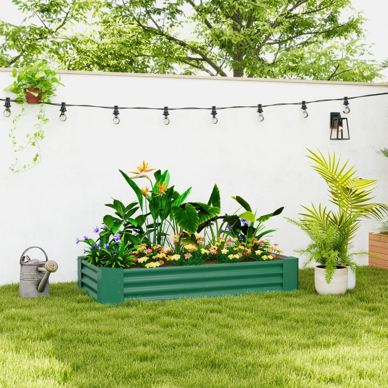 Best 180 x 90cm Galvanised Steel Open Planter - Green - Image 2