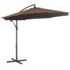 Best 2.45m Overhanging Cantilever Parasol, Heavy Duty Waterproof Garden Umbrella with Cross Base, Brown - Image 14