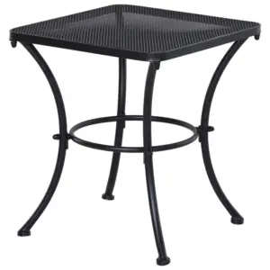 Best Square Garden Metal Bistro Table Outdoor Patio Coffee Side Desk - Black 45L X 45W X 50H CM