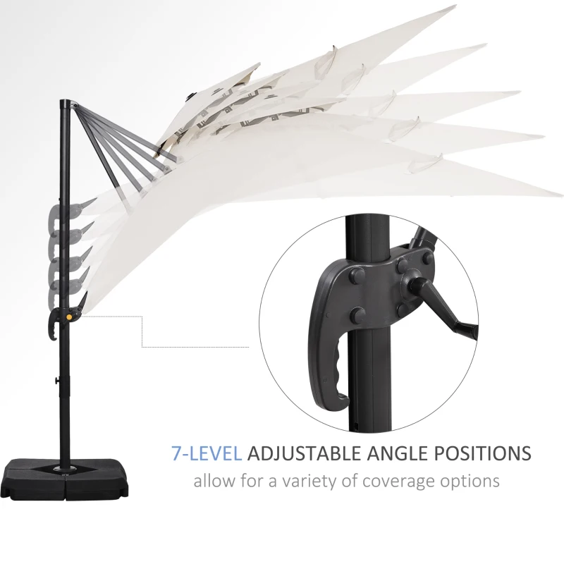 Best Steel Frame Outdoor Roma Cantilever Umbrella - Image 4