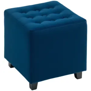 Best Velvet-Feel Square Ottoman - Blue
