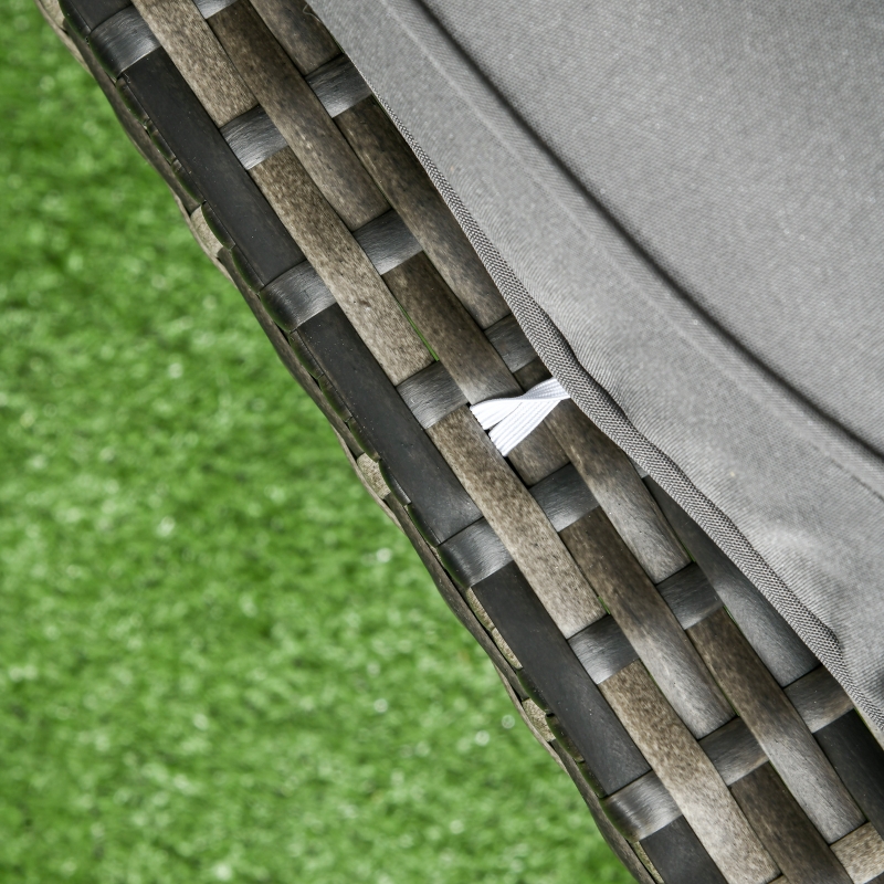 Best 5 Seater Rattan Garden Furniture Set, 2 Armchairs, 3-Seater Wicker Sofa, 2 Footstools and Glass Table, 6 Piece Patio Rattan furniture Sofa Sets with Cushions for Conservatory, Mixed Grey - Image 9