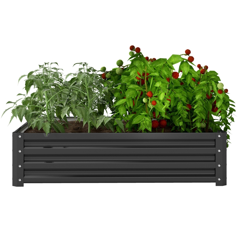Best 432L Square Raised Garden Bed Box with Weatherized Steel Frame for Vegetables, Flowers and Herbs, 120 x 120 x 30cm, Grey - Image 11