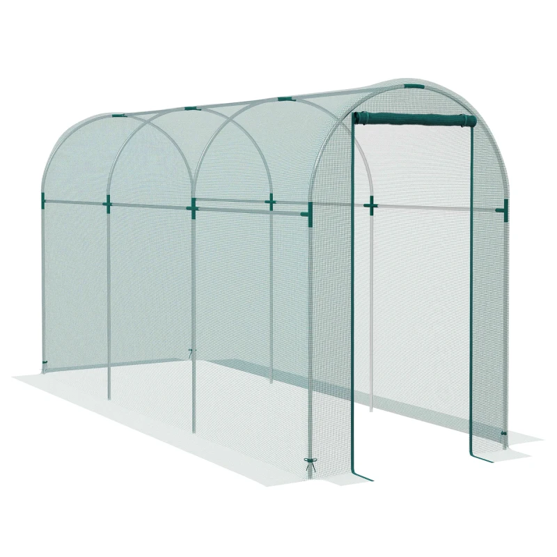 Best 360 x 120cm Galvanised Steel Fruit Cage, Plant Protection Tent with Zipped Door, Green