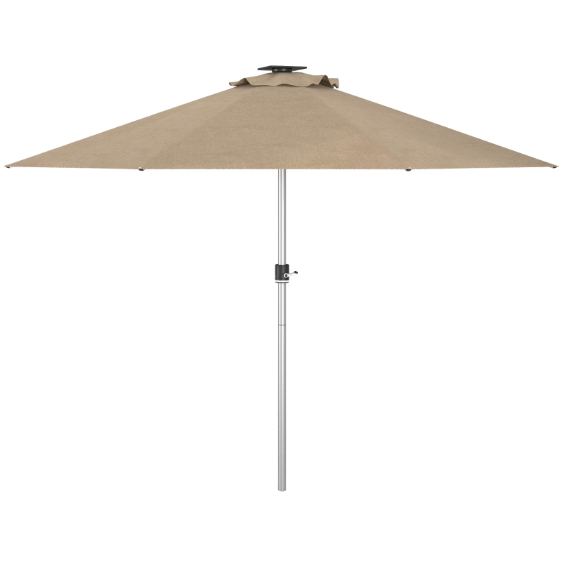 Best 3m Parasol, with Solar-Powered LED Lights - Khaki - Image 11