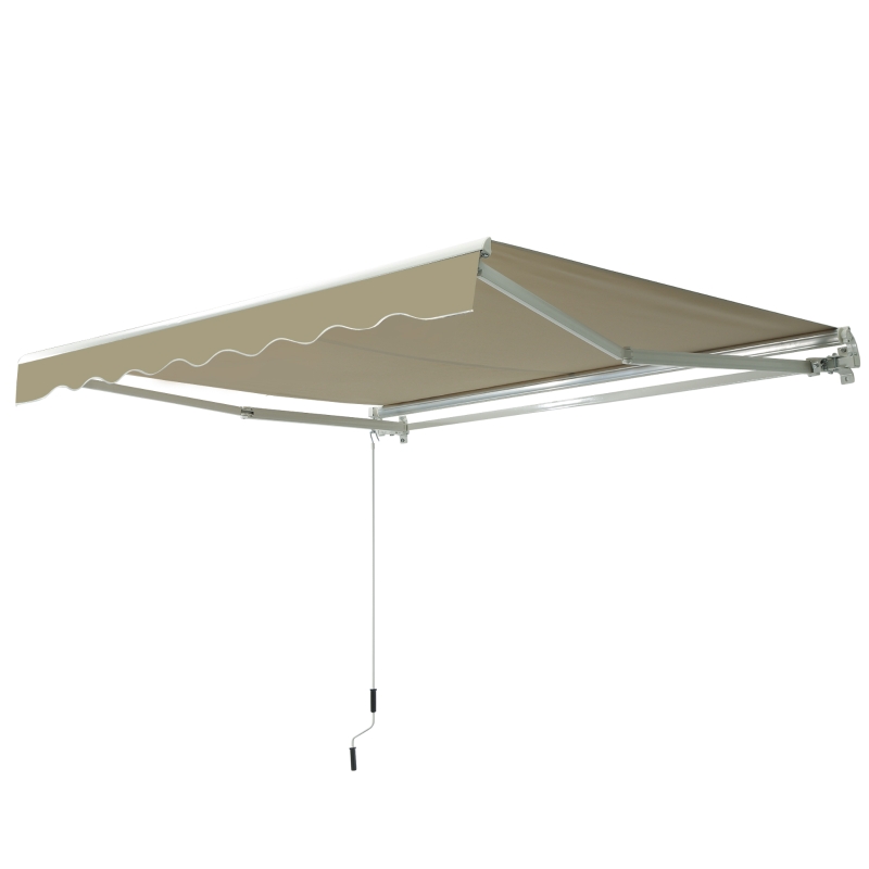 Best 2.5x2 m Manual Retractable Awning-Beige Canopy/White Frame - Image 11