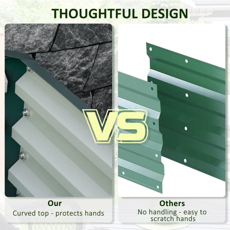 Best Square Raised Garden Bed Box with Weatherized Steel Frame for Vegetables, Flowers, & Herbs, 120 x 120 x 30cm, Green - Image 7