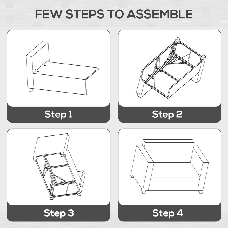 Best Rattan Sofa, 2 Seater Garden Furniture with Soft Padded Cushion and Armrests, Wicker Garden Loveseat for Patio, Black - Image 7
