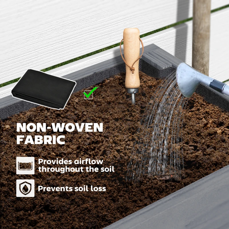 Best Wooden Two-Tier Raised Planter - Grey - Image 6