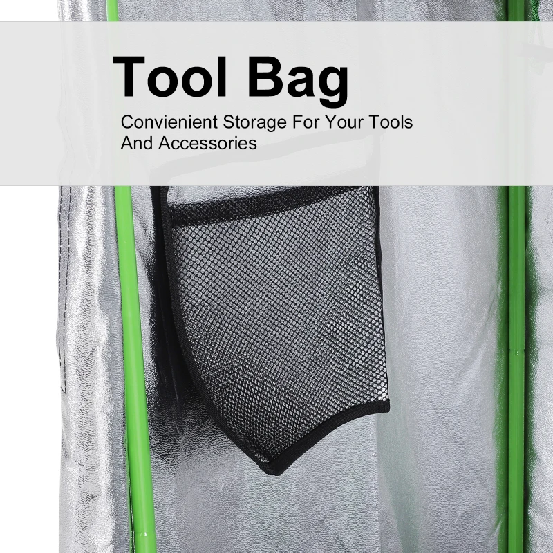 Best Grow Tent Reflective Mylar Hydroponic with Adjustable Vents and Floor Tray for Indoor Plant Growing, 60 x 60 x 140 cm (24.5" x 24.5" x 55") - Image 6